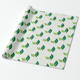 Simple Green Leaf Patterned Wrapping Paper