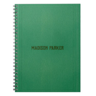 Simple Green Leather Notebook