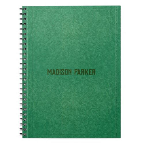 Simple Green Leather Notebook