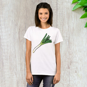 Simple Green Leek Vegetable T-Shirt