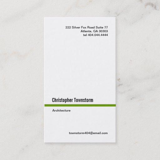 Customizable Simple Green Line Vertical Business Card