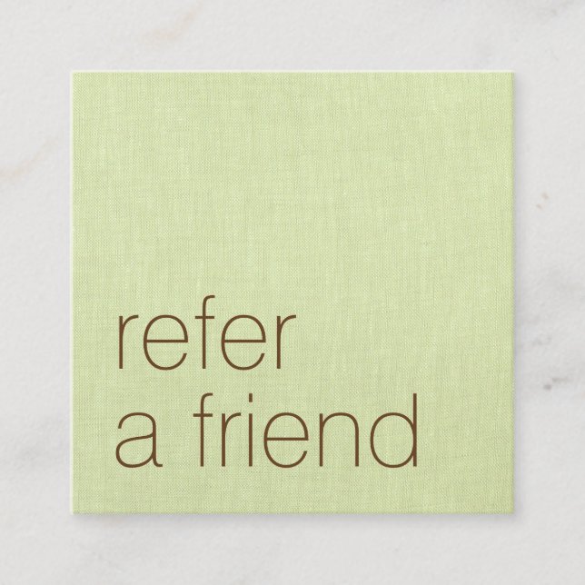 Simple Green Linen Customer Referral Card (Front)