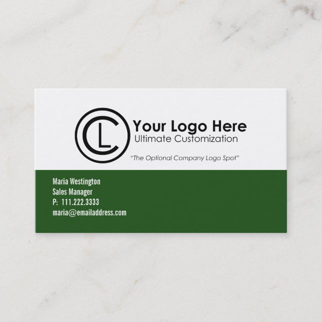 Simple Green Logo Business Cards (Front)