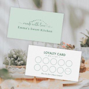 Simple Green Made with Love Bakery Rewards Loyalty Business Card