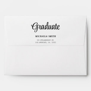 Simple Green Math Pattern Return Address Graduate Envelope