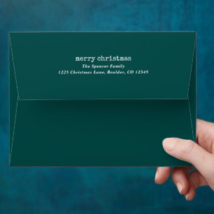 Simple Green Merry Christmas Envelope