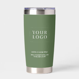 Simple Green Minimal Business Logo Custom Text Insulated Tumbler