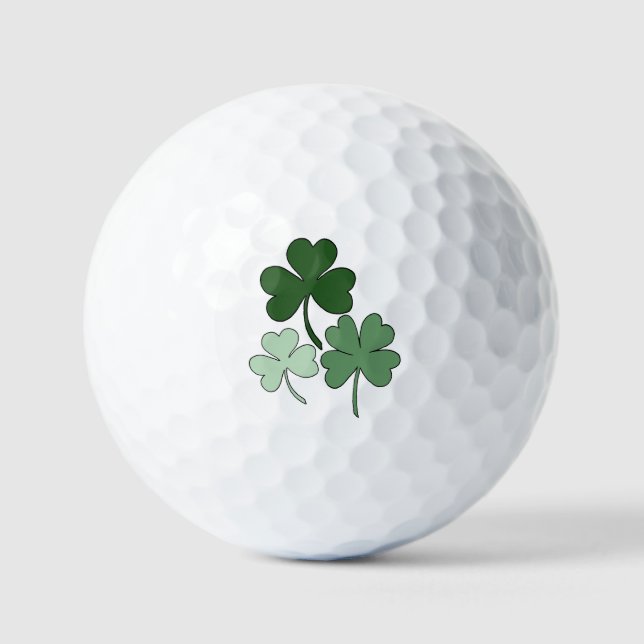 Simple Green Minimalist Shamrock Clover  Golf Balls (Front)