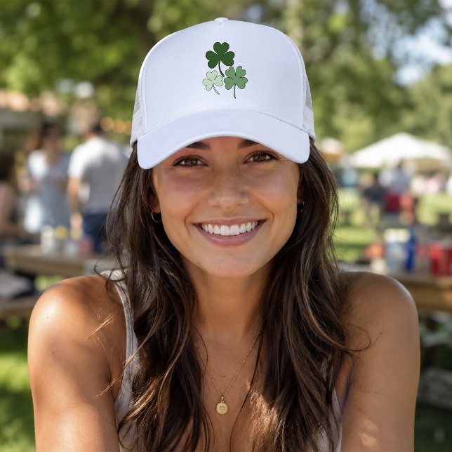 Simple Green Minimalist Shamrock Clover  Hat (Creator Uploaded)