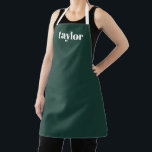 Simple Green Modern Minimalist Trendy Personalized Apron<br><div class="desc">Introducing our Simple Green Modern Minimalist Trendy Personalized Apron—a thoughtful and stylish gift designed especially for the culinary enthusiast in your life. This personalized apron for women is the perfect custom Mother's Day gift, offering a unique touch that transforms an everyday kitchen essential into a cherished keepsake. Crafted with meticulous...</div>