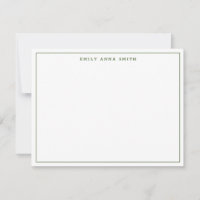 Simple Green Modern Professional Border Note Card