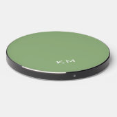Simple Green Monogrammed Wireless Charger (Front 2)