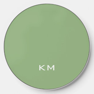 Simple Green Monogrammed Wireless Charger