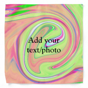 Simple green orange watercolor add your text name bandana