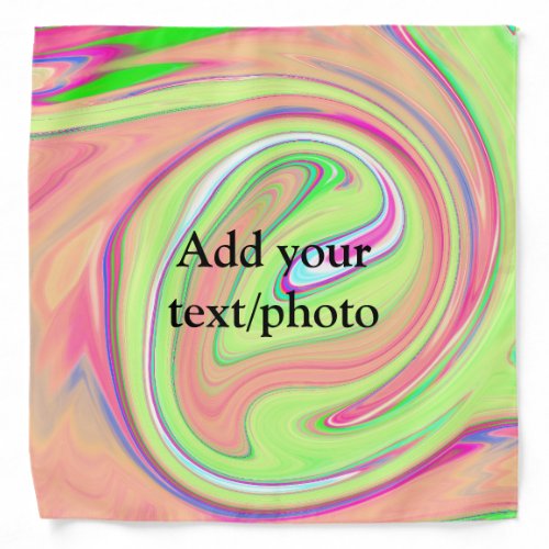 Simple green orange watercolor add your text name  bandana