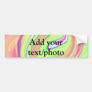 Simple green orange watercolor add your text name bumper sticker