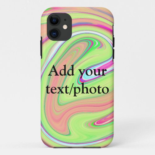 Simple green orange watercolor add your text name  iPhone 11 case