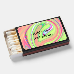Simple green orange watercolor add your text name matchboxes