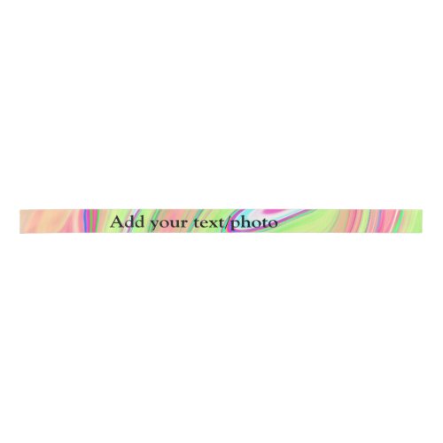 Simple green orange watercolor add your text name  satin ribbon