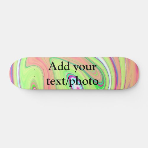 Simple green orange watercolor add your text name  skateboard