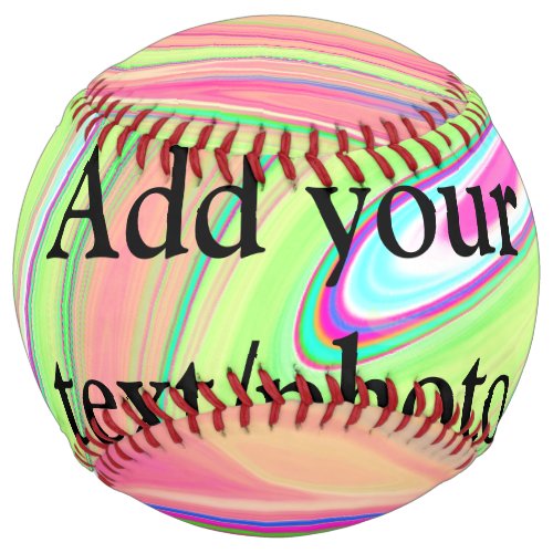Simple green orange watercolor add your text name  softball