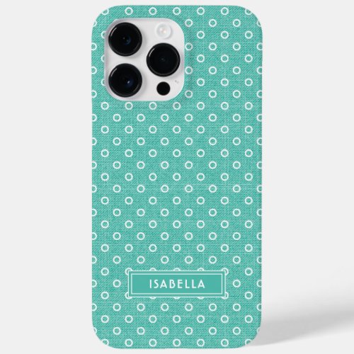 Simple Green Pattern Modern Girly Stylish Name Case_Mate iPhone 14 Pro Max Case