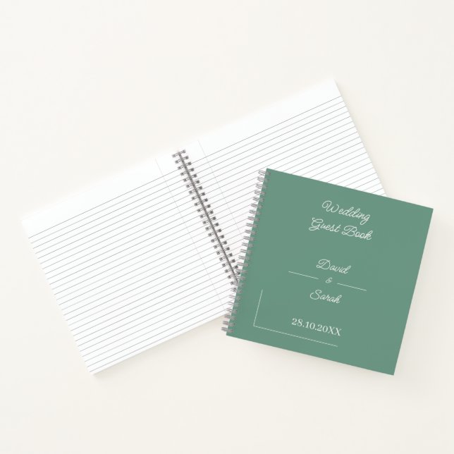 Simple Green Personalized Wedding Guest Notebook (Inside)