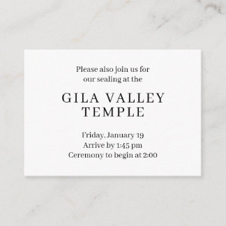 Simple Green Pinstripes Temple Sealing Invitation