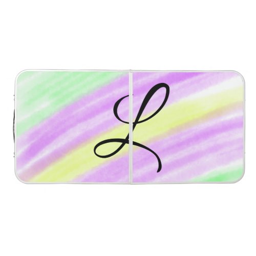 Simple green purple watercolor add your monogram n beer pong table