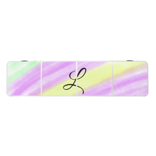 Simple green purple watercolor add your monogram n beer pong table