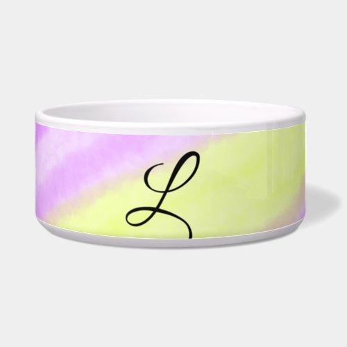 Simple green purple watercolor add your monogram n bowl