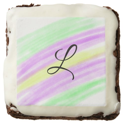 Simple green purple watercolor add your monogram n brownie