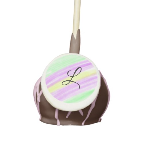 Simple green purple watercolor add your monogram n cake pops