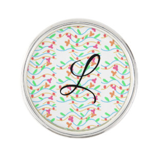 Simple green purple watercolor add your monogram n lapel pin