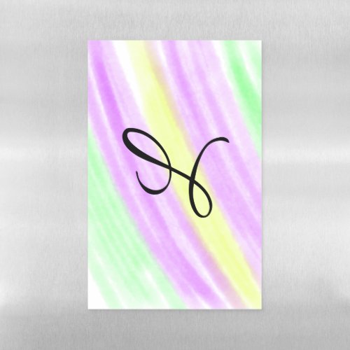 Simple green purple watercolor add your monogram n magnetic dry erase sheet