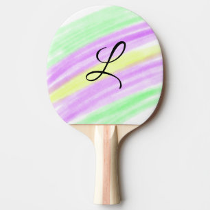 Simple green purple watercolor add your monogram n ping pong paddle