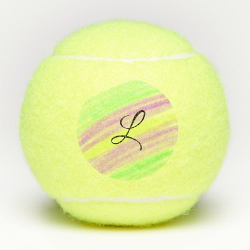 Simple green purple watercolor add your monogram n tennis balls