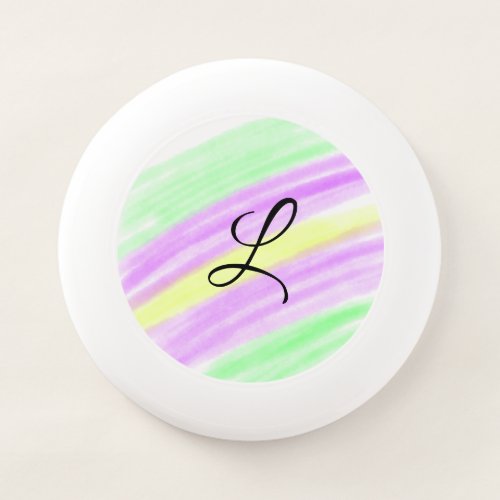 Simple green purple watercolor add your monogram n Wham_O frisbee