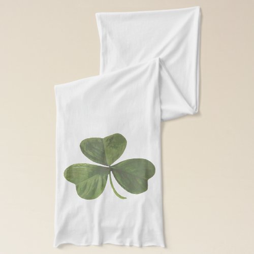 Simple Green Shamrock Plant Scarf