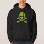 Simple Green Skull and Crossbones Hoodie