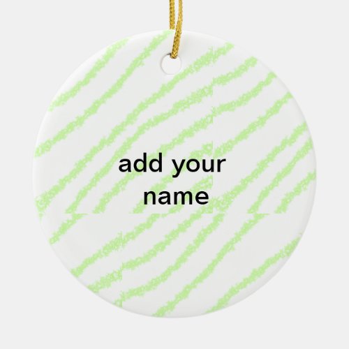 Simple green sparkle add your text photo lines  ceramic ornament