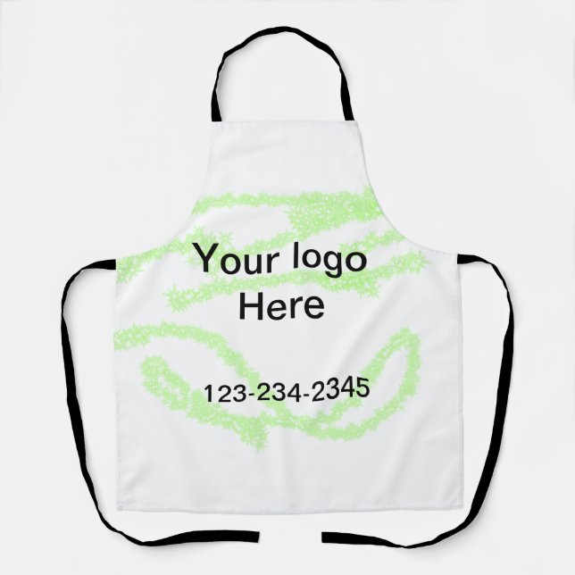 Simple green sparkle glitter add your logo number  apron (Front)