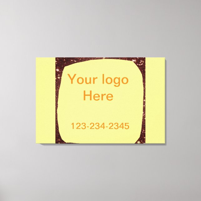 Simple green sparkle glitter add your logo number  canvas print (Front)