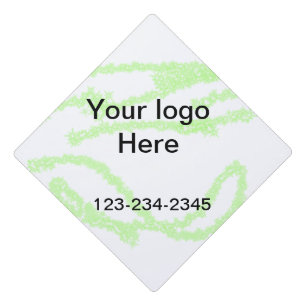 Simple green sparkle glitter add your logo number  graduation cap topper