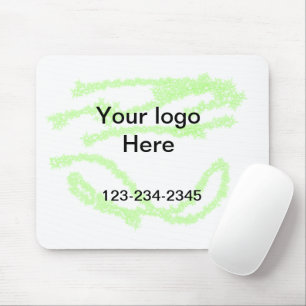 Simple green sparkle glitter add your logo number mouse pad