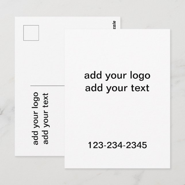 Simple green sparkle glitter add your logo number  postcard (Front/Back)