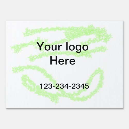 Simple green sparkle glitter add your logo number  sign