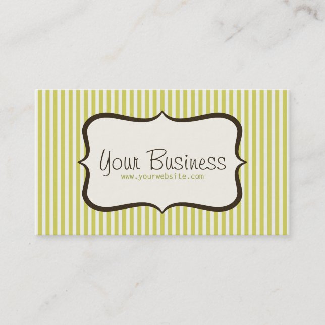 Simple Green Stripe Business Card (Front)