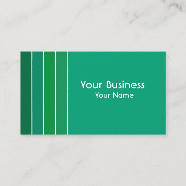 Simple green stripes customizable business cards (Front)