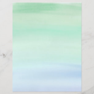 Simple Green to Blue Watercolor Wash